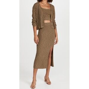 Saylor Tiggy Set Cardigan Crop Sweater In Coffee NWT Womens Size Large